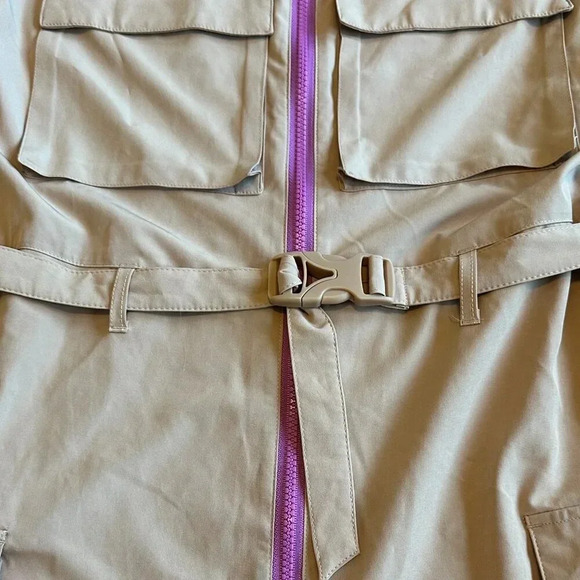 Fabletics Harmony Zip-Down Romper Shorts Cargo Safari w/ Belt Size XS Women's - Picture 5 of 12